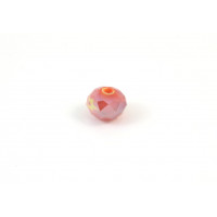 Bille de verre marbled yellow and red AB 9x6mm